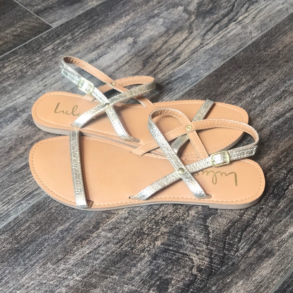 Gold Strap Lulus Sandals Size 8